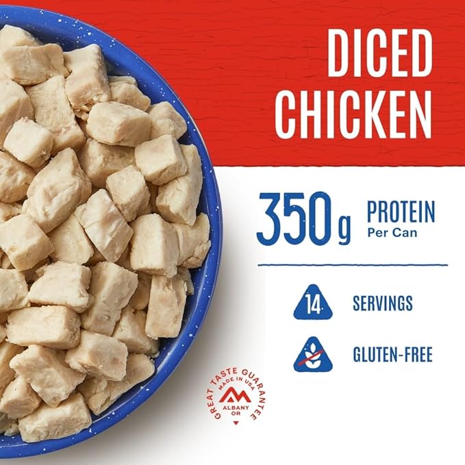 Mountain House Diced Chicken #10 Can Freeze Dried Survival & Emergency Food Gluten-Free 14 Servings