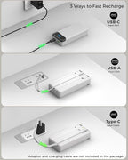 Portable Charger 40000mAh Power Bank Built-in Cable Battery Pack, PD 22.5W Fast Charging Portable Phone Charger 4 Output 3 Input, Compatible with iPhone 16 15 14 13 Samsung Google iPad (White)