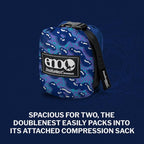 ENO DoubleNest Hammock - Lightweight, Portable, 1 to 2 Person Hammock - for Camping, Hiking, Backpacking, Travel, a Festival, or The Beach - Splash/Sapphire