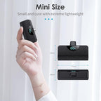 Mini Portable Charger 5000mAh Power Bank, 15w PD USB C Cell Phone Portable Power, LCD Display Battery Pack Compatible with Android Phone/Samsung Galaxy S22,S21/Note/Moto/LG/Pixel /Nexus/OnePlus 9 etc