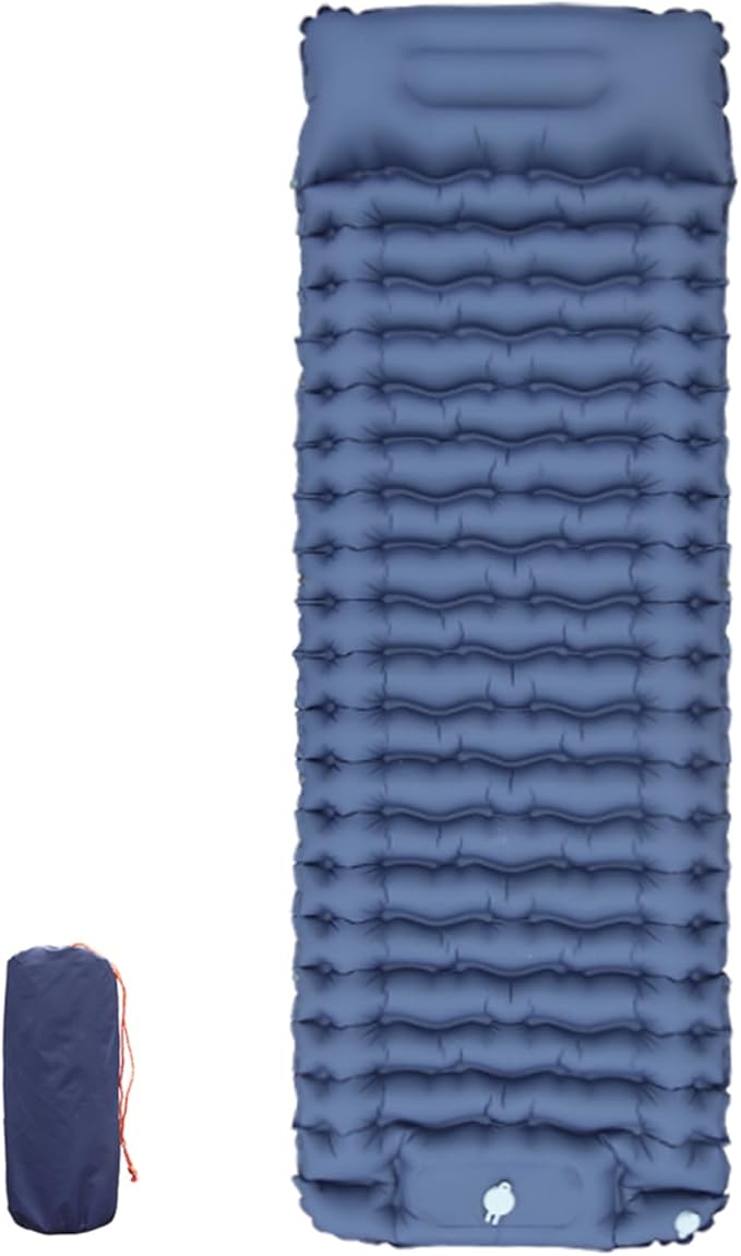 Camping Sleeping Pad - Ultralight Sleeping Mat with Pillow Built in Foot Pump Inflation Sleeping Pad for Hiking Traveling Camping Mountaineering Cycling
