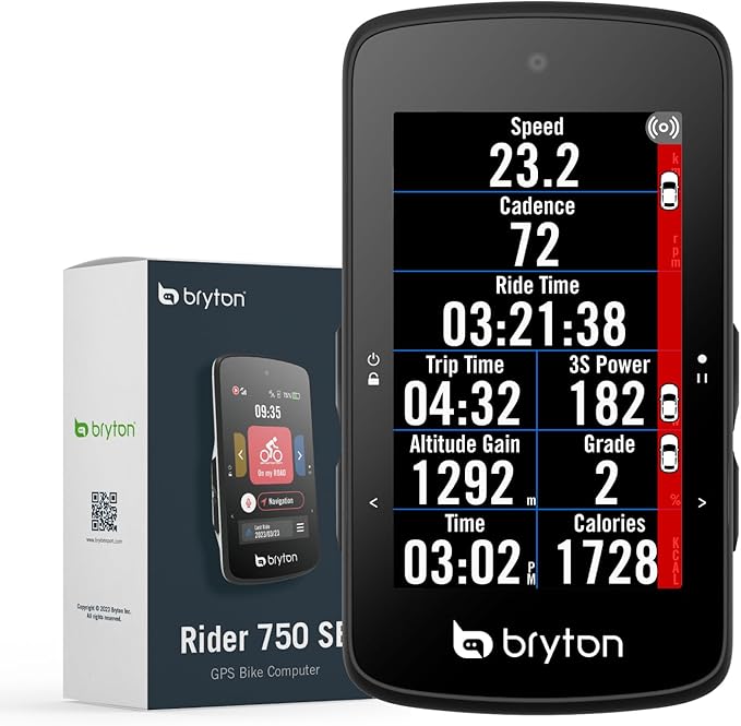 Bryton Rider 750SE 2.8 Inch Color LCD Touchscreen GPS Bike/Cycling Computer Offline USA Map, Compatible with Bike Radar, 40hrs Long Battery Life, Navigation with Turn-by Turn Follow Track Waterproof