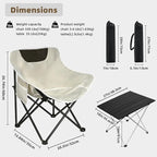 Folding Camping Chair Set of 3,Lightweight Camp Chairs with Table,Large Lawn Chair Portable for Adults Hiking,Fishing,Beach,Picnic,Patio,Travel,Carry Bag(L)