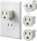 3 Prong to 2 Prong Adapter, ETL Listed Polarized Grounding Converter, Portable Plug Adapter, 3 Pin to 2 Pin Power Adapter for Wall Outlets Plugs, Heavy Duty Wall Plug for Old Homes White (4 Pack)