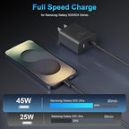 45W 2Pack Super Fast Charger USB C Dual Port Android Phone Charger Type C Fast Charging Block with 10FT Type-C Charger Cord for Samsung Galaxy S26 Ultra/S26/S26+/S25/S24/S23/S22/S21+/iPhone 17/16/15
