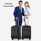 Hanke 20 Inch Expandable Carry On Luggage 22x14x9 Airline Approved Softside Suitcases with Wheels Lightweight Travel Luggage Rolling Suitcase with Lock for Men and Women.(Dark Gray)