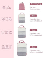 ECOHUB 6 Set Compression Packing Cubes, Gifts for Women Mom, Lightweight Vacation Travel Essentials Accessories for Suitcase Luggage Organizer Bags Set with YKK Zippers Shoe Bag, Pink