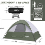 Camping Tent 2 Person, Waterproof Windproof Tent with Rainfly Easy Set up-Portable Dome Tents for Camping…