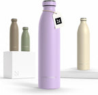 LARS NYSØM Stainless Steel Insulated Water Bottle 12oz 17oz 25oz 34oz 51oz | Insulated Thermo Flask for Hot and Cold Beverages | Leakproof Drinking Bottle (Lavender Purple, 25.4oz)