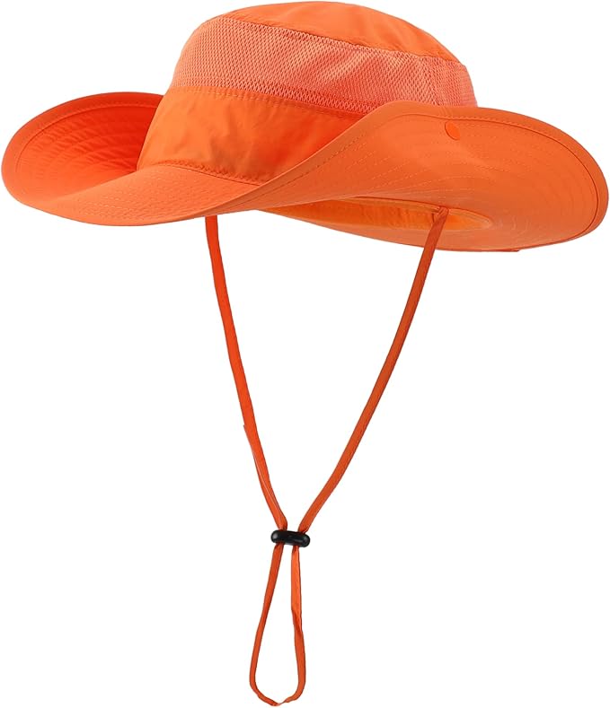 Connectyle Wide Brim Sun Hat for Men Breathable Cowboy Boonie Hat UPF 50+ Sun Protection Bucket Hat for Fishing Hiking