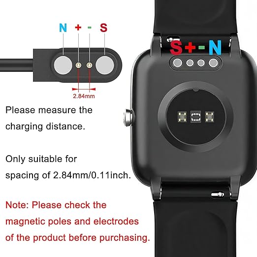 Vancle 2 Pack VeryFit Smartwatch Charger Cable, Magnetic USB Charging Cable for Veryfit Smart Watch ID205L, ID205U, IDW28, ID207, IDW13, IDW15, IDW19, ID208 Plus, ID208BT, ID206 and More (3.3ft/100cm)