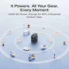 EF ECOFLOW TRAIL 300 DC Portable Power Station with Camping Lamp, 288Wh LiFePO4 Power Bank, Solar Generator, for Camping, Travel, and Emergency Power