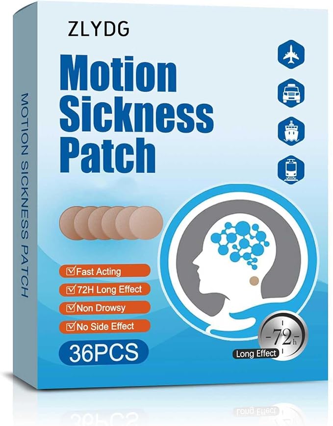 Motion Sickness Patch, 36 PCS Sea Sickness Patch for Cruise,Dizziness Resulted from Travel of Cars, Ships, Airplanes (1 Box)