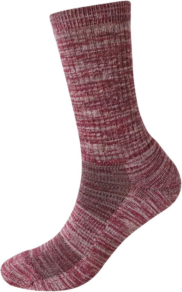 EnerWear 4 Pack Women's Merino Wool Outdoor Hiking Trail Crew Sock
