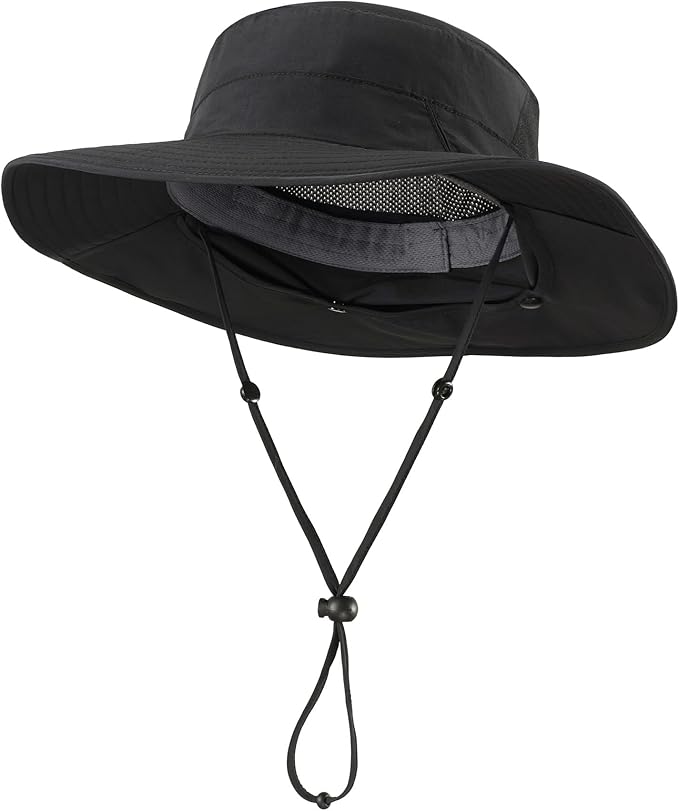 Home Prefer UPF 50+ Sun Hats for Men Women Wide Brim Fishing Hat with Neck Flap Summer Safari UV Protection Bucket Hat
