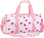Gym Travel Duffle Bag for Girls - Gymnastics Sports Dance Bag with Shoe Compartment & Wet Pocket Panda Kids Travel Bag Teens Weekender Sleepover Carry On Bag
