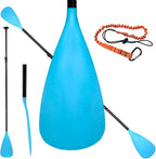 SUP Paddle – 4-Piece Adjustable Kayak Oar, Detachable Aluminum Alloy Paddle Board Paddles, Floating Carbon Fiber Textured Blade, Lightweight & Durable with Stretchable Leash