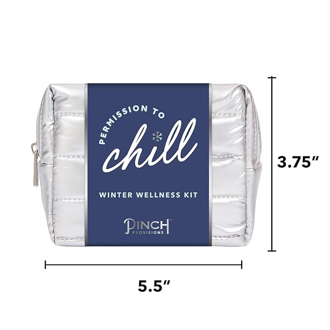 Pinch Provisions Winter Wellness Kit, 8 Skin Care Accessories & Essentials, Self-Care & Spa Gift with Reusable Eye Gels, Silicone Lip Scrubber, Metal Gua Sha, Moisturizing Socks & More