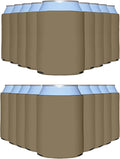 PartyPrints 200 Pack Taupe Blank Can Cooler Sleeves, Customizable Bulk Insulated Foam for Beer, Collapsible Plain Drink Holder, Cold Soda Insulator, 12oz Regular, 16oz Tall Cans