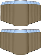 PartyPrints 100 Pack Taupe Blank Can Cooler Sleeves, Customizable Bulk Insulated Foam for Beer, Collapsible Plain Drink Holder, Cold Soda Insulator, 12oz Regular, 16oz Tall Cans