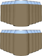 PartyPrints 1000 Pack Taupe Blank Can Cooler Sleeves, Customizable Bulk Can Coolers, Extra-Thick Collapsible Drink Insulator Sleeve, Beer Can Coolers for Party Beverages