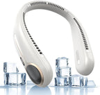 Portable Neck Fan,Hands Free Personal Wearable Bladeless Fan,6000mAh USB Rechargeable,360° Cooling,LED Display,4-Speeds,Birthday Gifts for Men Women Dad Mom,Outdoor Indoor Travel Camping (Light grey)