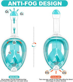 Full Face Snorkel Mask Adults with Dry Top System, Detachable Camera Mount, 180 Panoramic Anti-Fog Anti-Leak Diving Mask for Adult and Kids