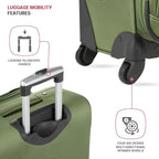 SwissGear Sion Softside Expandable Luggage with Spinner Wheels, Evergreen, Checked-Medium 25-Inch