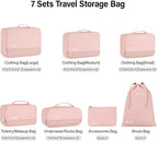 Compression Packing Cubes (Pack of 7), Expandable Luggage Organizer Bags, Hanke Packing Cubes for Travel, Double Zipper Durable Travel Packing Organizers for Suitcase Backpack and Carry-On