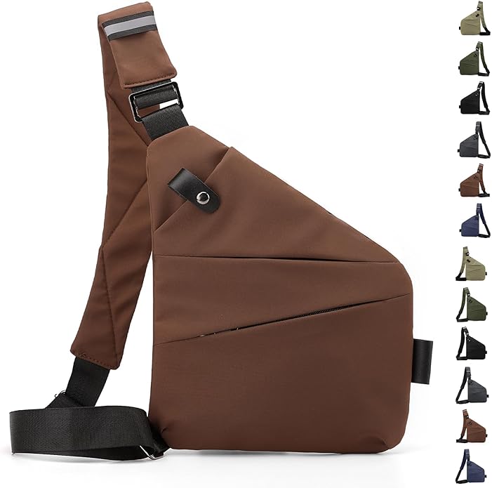 Anti Theft Crossbody Travel Bag for Women Men,Multi-pocket Crossbody Bag,Slim Sling Bag with Adjustable Strap