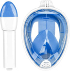 Full Face Snorkel Mask Adults with Dry Top System, Detachable Camera Mount, 180 Panoramic Anti-Fog Anti-Leak Diving Mask for Adult and Kids