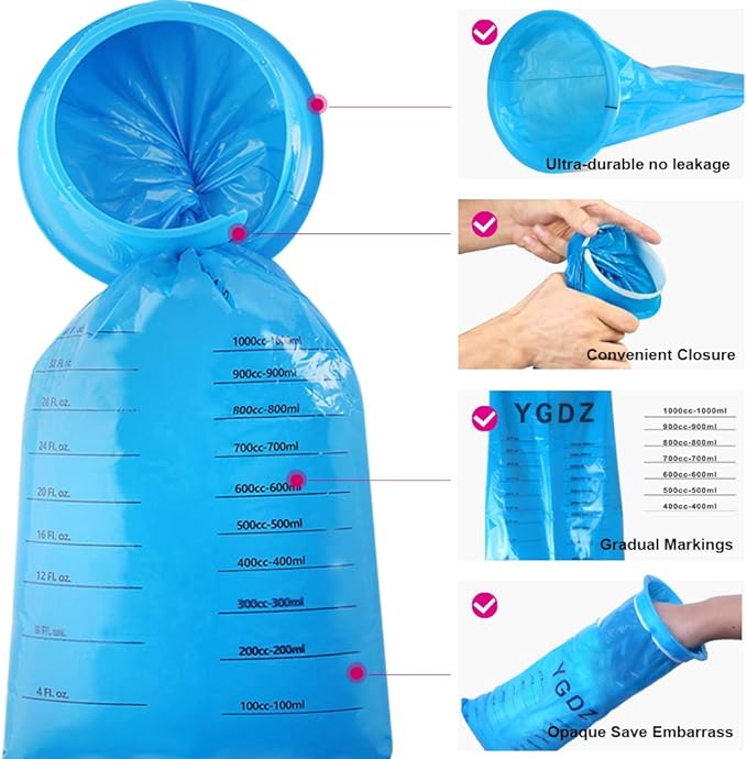 YGDZ 45 Pack Vomit Bags - Disposable Barf Bags for Travel, Motion Sickness, Nausea - 1000ml Blue