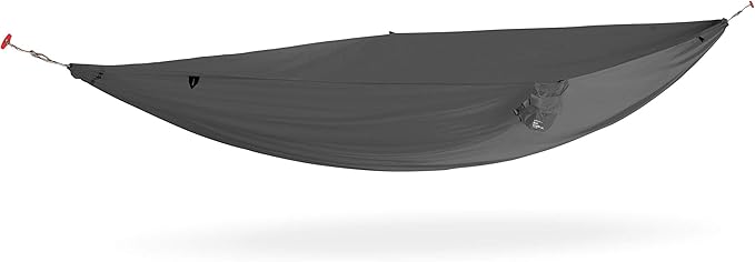 KAMMOK: Roo Single Ultra Light Hammock | Strong & 100% Recycled Fabric | Water Resistant, Ripstop Fabric | Comfortable, Packable, Lightweight (Adventure Grade, Granite Gray