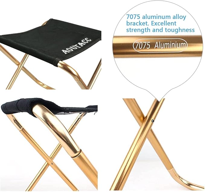 AOUTACC Ultralight Portable Folding Camping Stool for Outdoor Fishing Hiking Backpacking Travelling(XL:13"x14"x15";Large:11.8"x11"x11.4"; Medium:8.3"x9.5"x 11")