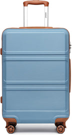 Kono 4 Piece Luggage Sets Expandable(only 28") Lightweight with Spinner Wheels TSA Lock Hardside Travel Rolling Suitcases 20in 24in 28in Carry on and 12in Mini Cosmetic Case Apricot Blue