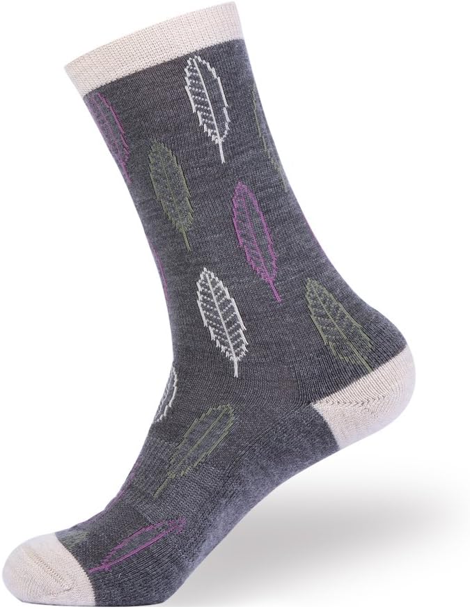 EnerWear 4 Pack Women's Merino Wool Outdoor Hiking Trail Crew Sock