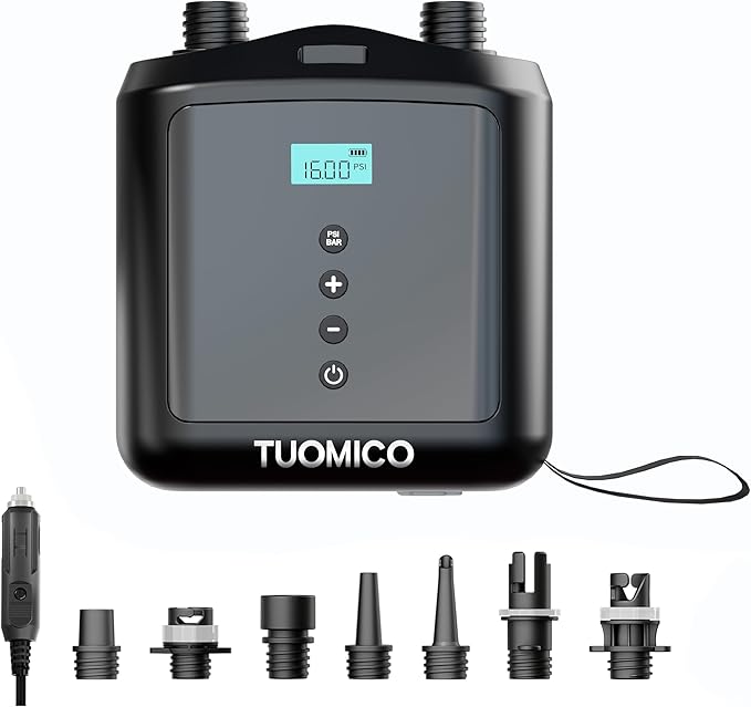 Paddle Board Electric Pump Portable Sup Air Pump with Case, 12V Car Plug Powered Mini Air Compressor Inflator for Inflatable Stand up Paddleboard Kayak boatTent Kite