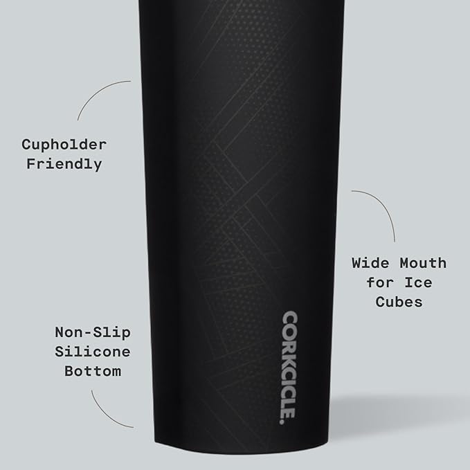 Corkcicle Sport Canteen - Keeps Beverages Cold 25 Hours - Triple Insulated Stainless Steel - Screw-On Lid - Reusable Bottle - Summer Drinkware Gift - Keeps Drinks Ice Cold - 20 oz - Black Panther