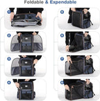 Large Cat Backpack Carrier Expandable Pet Carrier Backpack for Small Dogs Medium Cats Fit Up to 18 Lbs, Dog Backpack Carrier, Foldable Puppy Backpack Carrier for Travel, Hiking,Blue