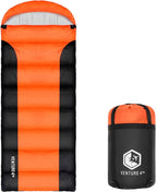 VENTURE 4TH Backpacking Sleeping Bag – XXL, Double and Single Sizes - Lightweight Warm & Cold Weather Sleeping Bags for Adults, Kids & Couples – Ideal for Hiking, Camping & Outdoor Adventures