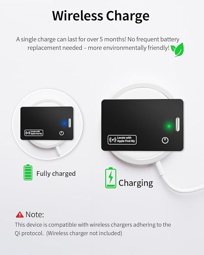 Air Tracker Tag Bluetooth Tracker for Apple Find My, Air Tracker Tag Key Finder Rechargeable (iOS Only) Smart Wallet Tracker Card, Worldwide Tracking for Bags, Passport