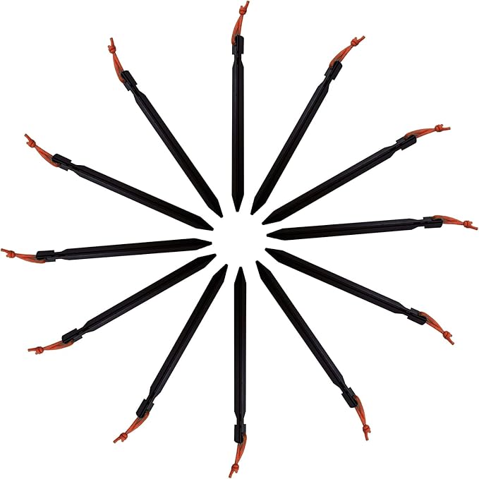 12 Pack Tent Stakes, 7075 Ground Metal Camping Aluminum Tent Pegs, Lightweight Tent Stakes Heavy Duty Spikes Camping Accessories