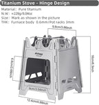 Titanium Wood Stove New Upgrade - Foldable Multi-Fuel Alcohol Stove Ultra-light and compact stove, quicker to install, no splicing required, suitable for backpacking, camping and survival