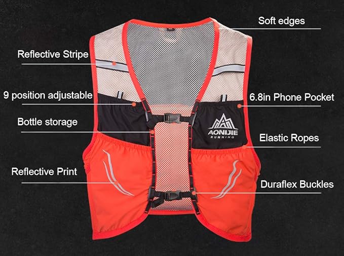 Lovtour Hydration Race Vest,2.5L Running Vest Lightweight Pack with 2 Soft Water Bottles Bladder for Marathoner Running Race Cycling Hiking Camping Biking