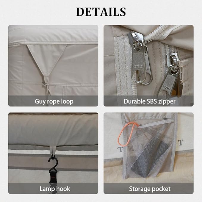 TOMOUNT Inflatable Canvas Tent with Pump,Easy Setup Blow Up Tent for Camping