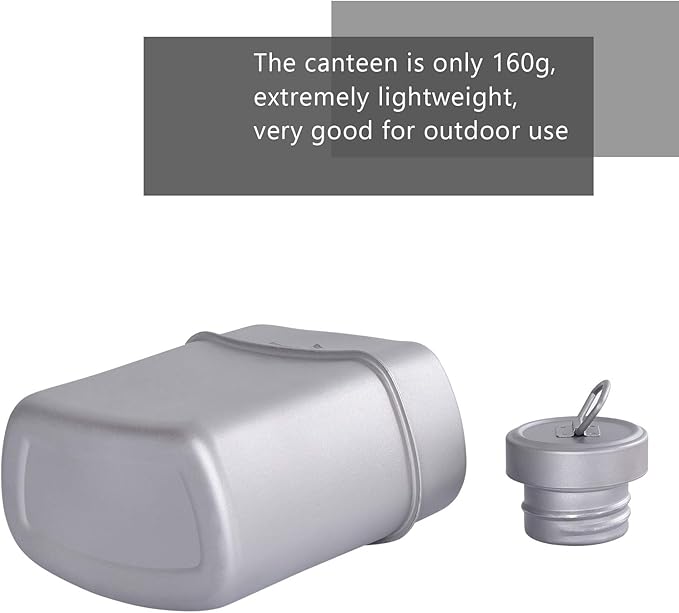 Boundless Voyage 1100ml Titanium Military Canteen Lightweight Camping Water Bottle with Storage Bag, BPA-Free Outdoor Hydration for Hiking, Backpacking & Survival Gear Ti2047C