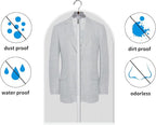 MsKitchen 12 Pack Long Garment Bags (24x60") - Dustproof Gown Covers - Durable PEVA Hanging Bags with Sturdy Zipper for Maxi Dresses, Long Coats & Dance Costumes (Translucent)