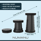 Collapsible Stool 2-Pack - Portable Folding Stool, Height Adjustable, Lightweight & Sturdy, Retractable Telescoping Camping Pop Up Seat Chair or Foldable Travel Footrest - Max 400lbs