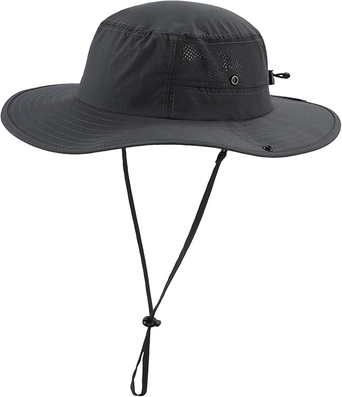 Home Prefer UPF50+ Mens Sun Hat Wide Brim Womens UV Protection Beach Bucket Hat for Fishing Hiking Snap Up Cowboy Hat