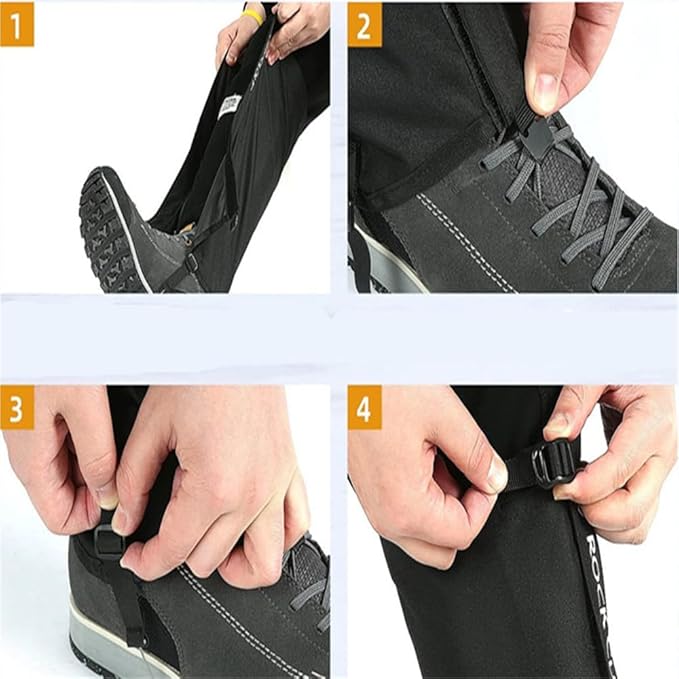 Leg Gaiters for Hiking Boots,900D Waterproof Hunting Hiking Gaiters Adjustable Snow Boot Gaiters for Climbing, Dirt-Proof Ripstop Shoe Gaiters for Men Women